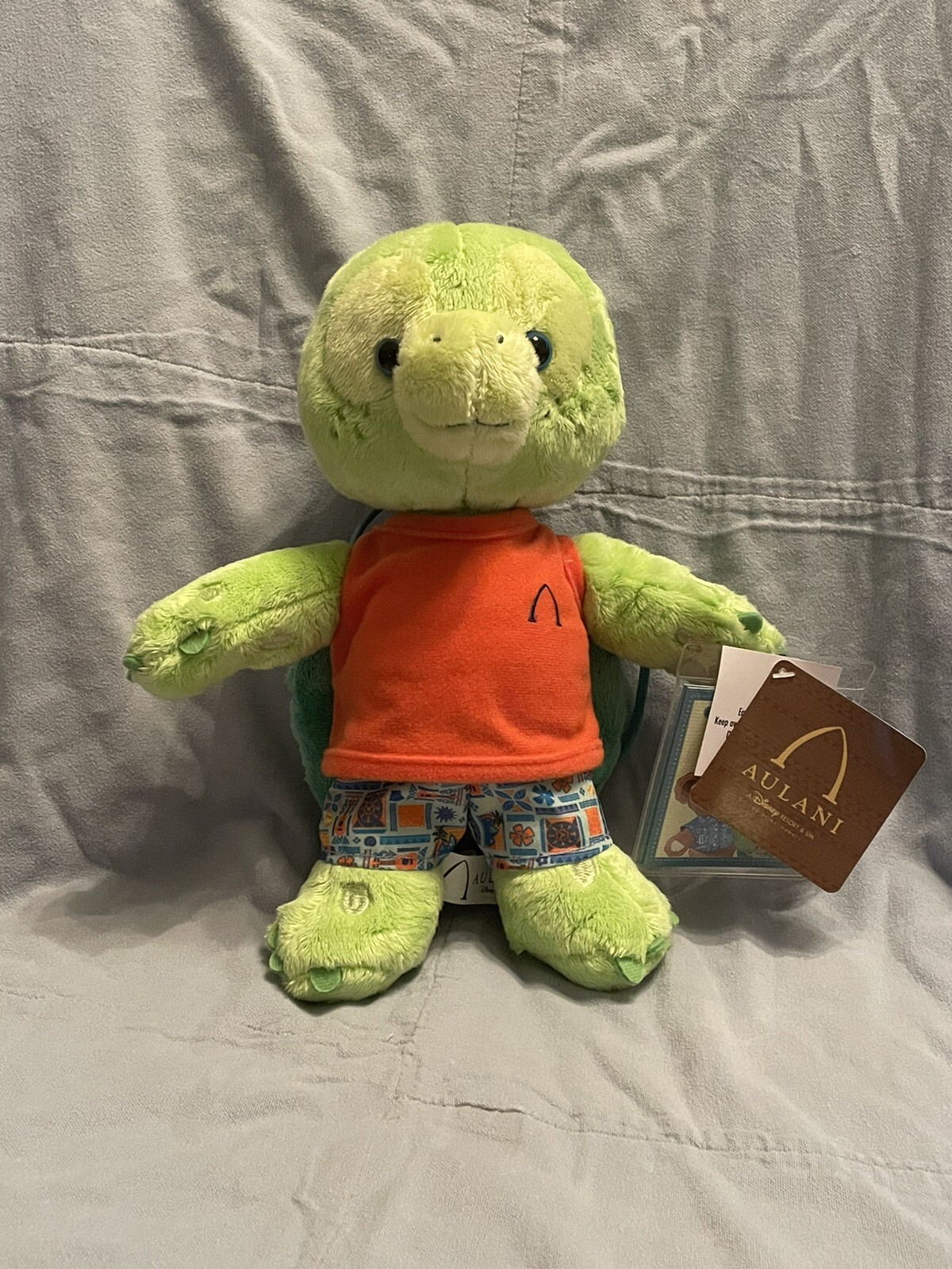 NEW Disney Aulani Hawaii Olu the Turtle Orange Shirt Plush Crossbody Purse Bag