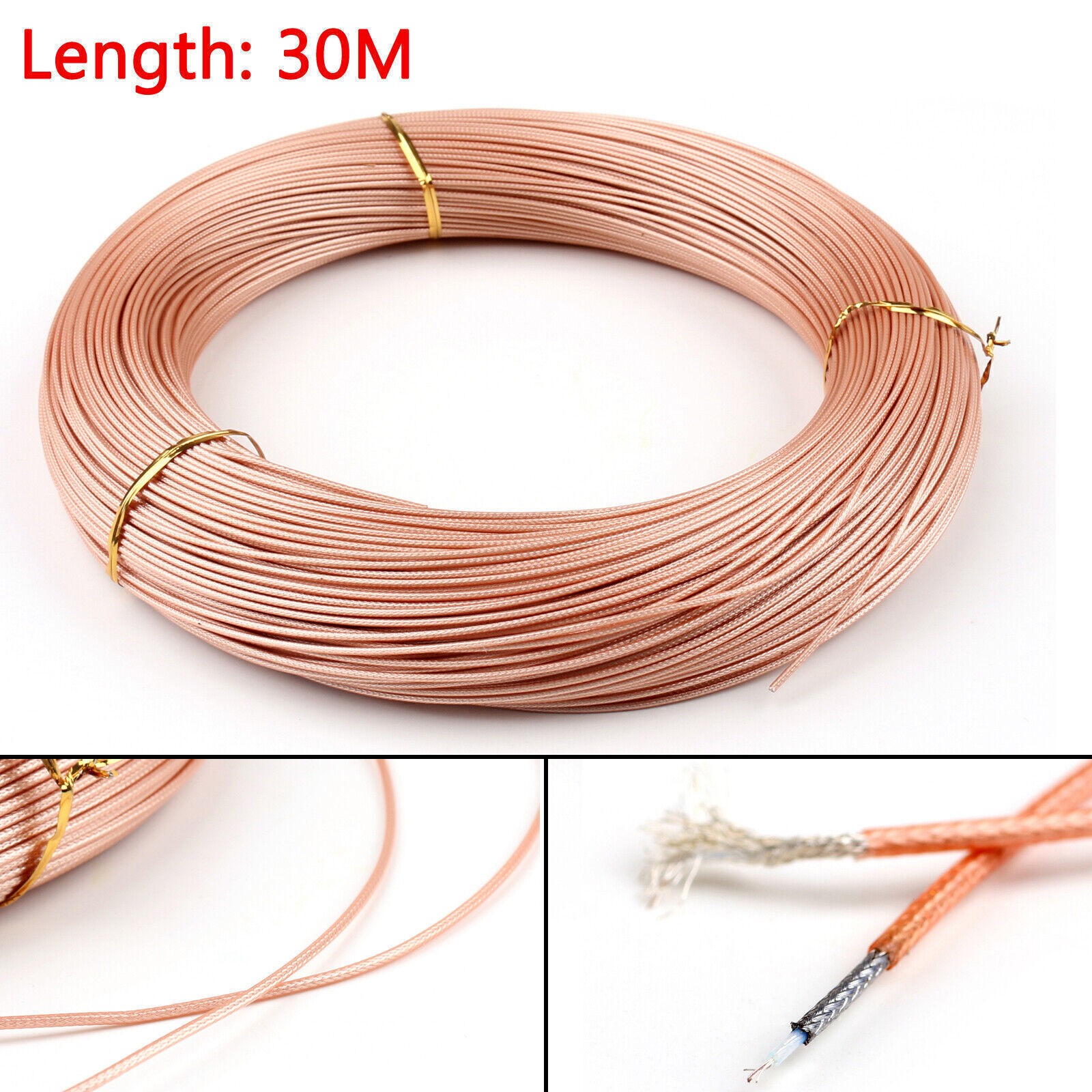 30m RG178 RF Coaxial Cable Connector 50ohm M17/93-RG178 Coax Pigtail 98ft