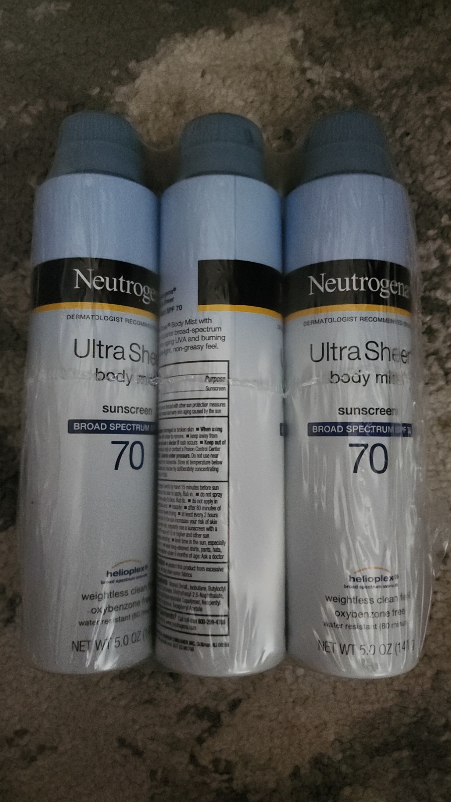 3 Pack Neutrogena Body Mist SPF 70