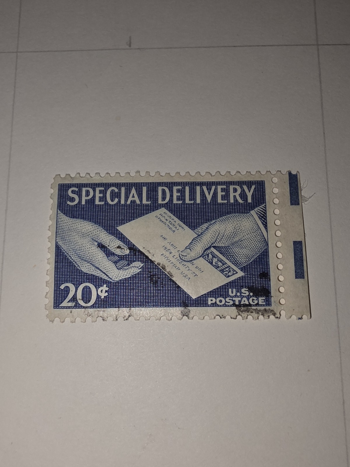 Vintage US Special Delivery 20c Stamp Used - #F1196