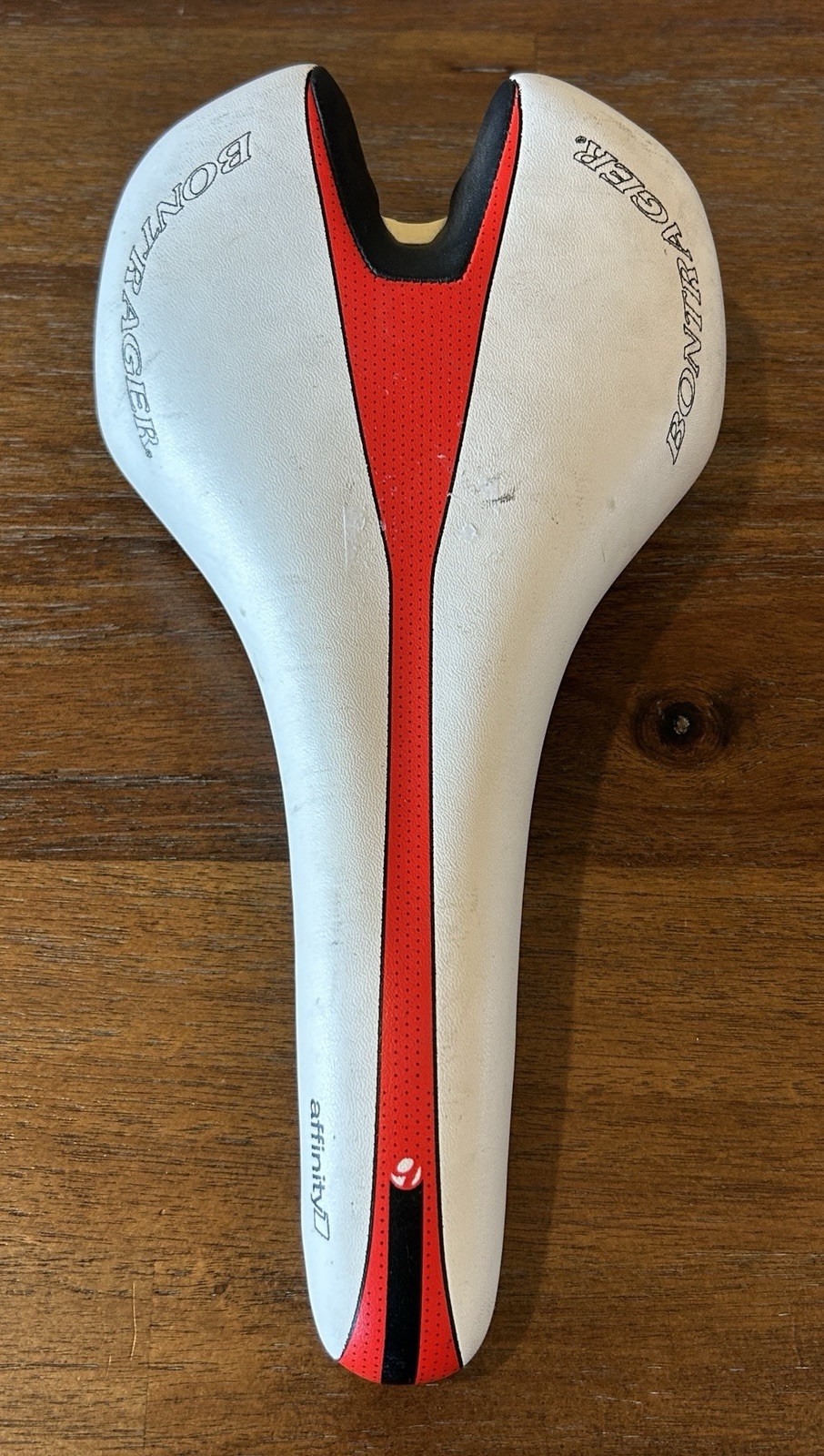 Bontrager Affinity 1 White / Red Cycling Bicycle Saddle