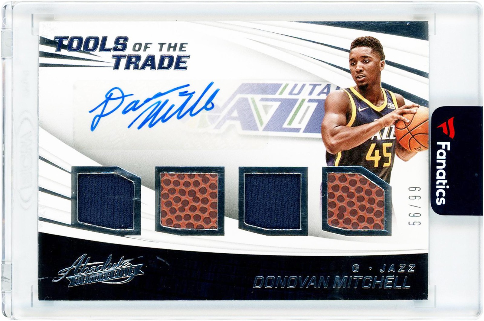 Donovan Mitchell Jazz Signed 2017-18 Panini Absolute Tools #TT4-DM #56/99 Card