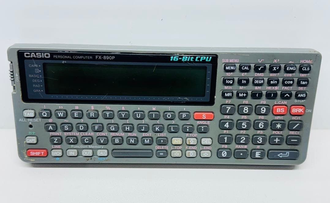 Casio FX-890P Pocket Computer Z80 16-bit BASIC C Language CASL Japan Rare Junk