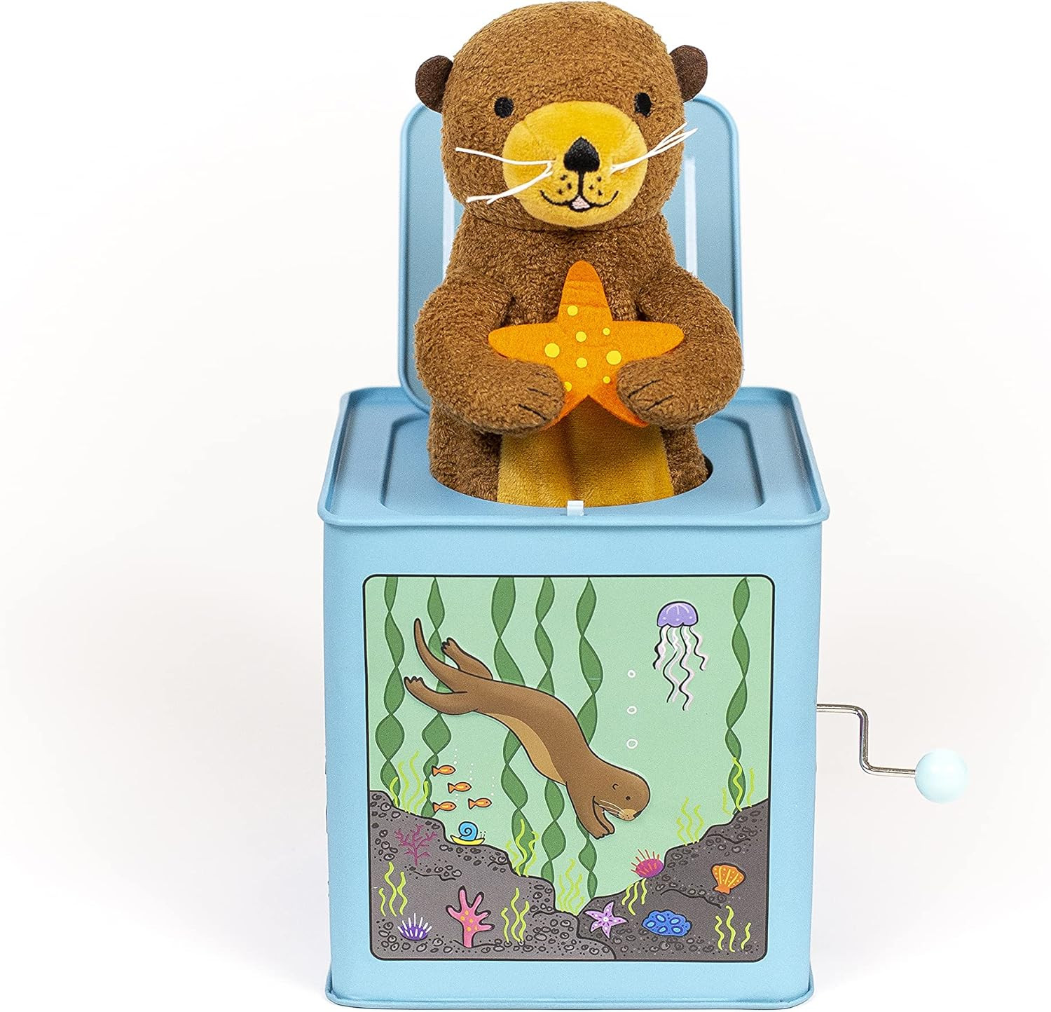 My Little Sea Otter Jack in the Box Toy, Plush Otter Pop-Up, Side Crank Music Bo