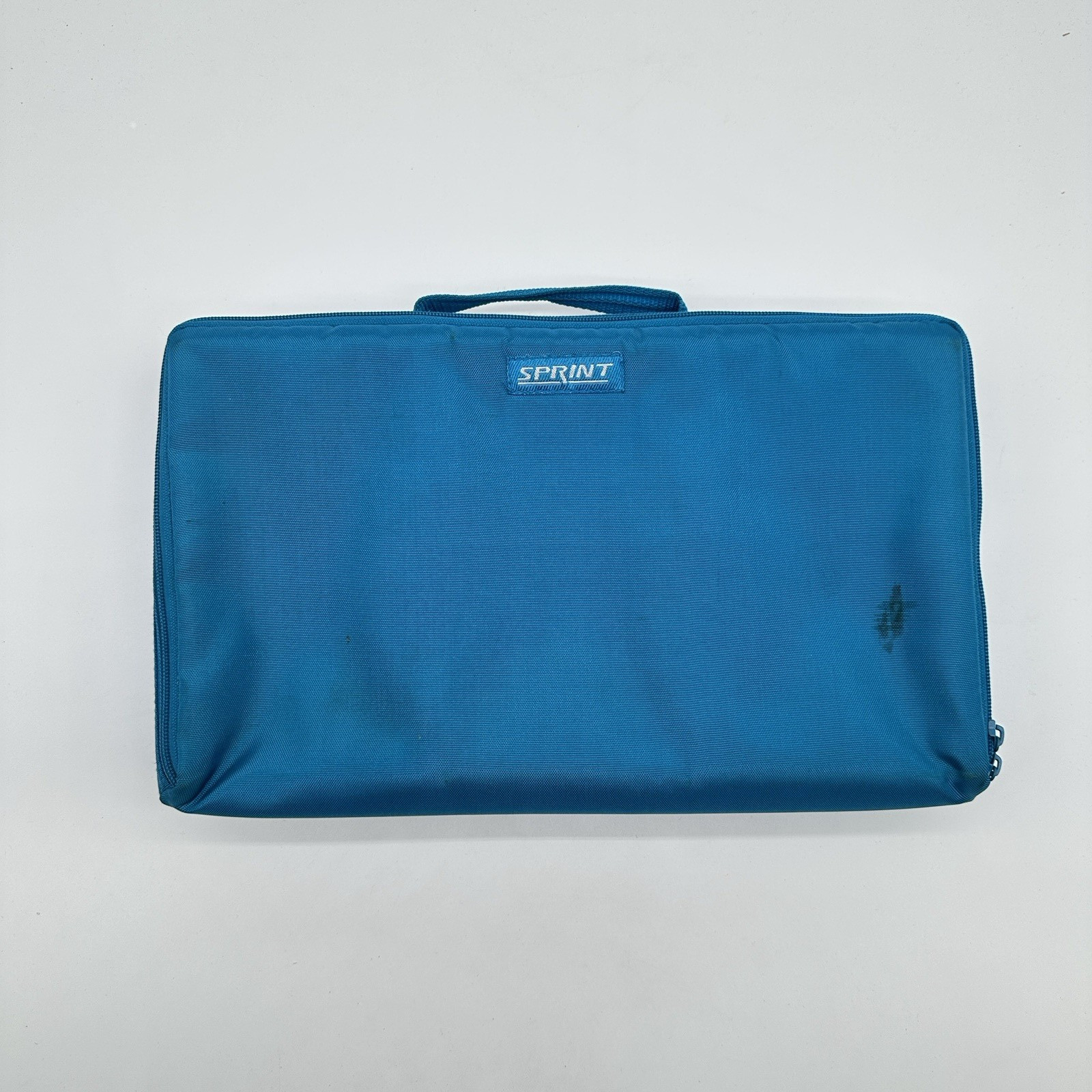 Vtg Sprint 30 Cassette Tape Storage Carry Bag Blue Nylon Made in USA Travel Case