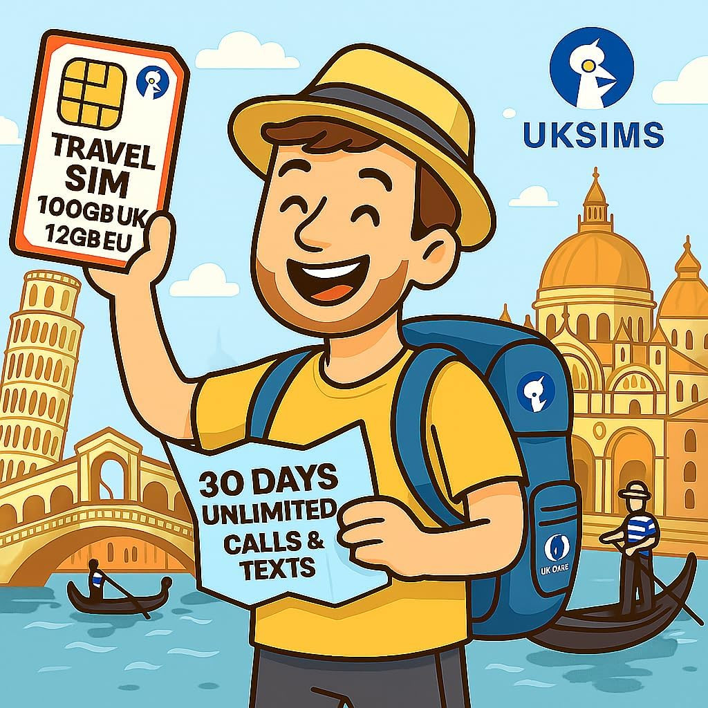 Prepaid Mobile PAYG SIM Card with UK Number | 100GB UK Data – 12GB EU Data | 30 