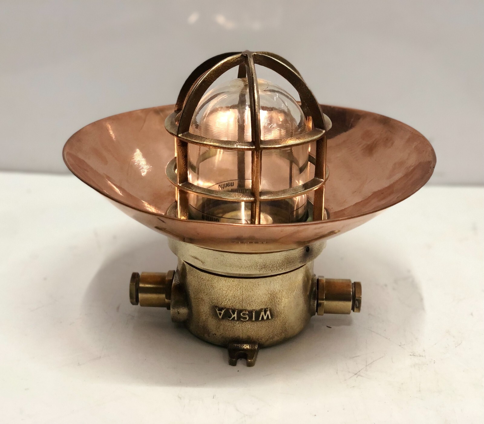Marine Brass Original Passage Lights - Ship Copper Shade Ceiling Mount Set of 2