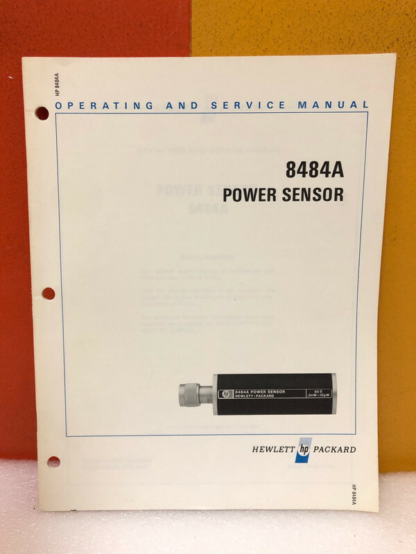 HP 08484-90010 8484A Power Sensor Operating & Service Manual