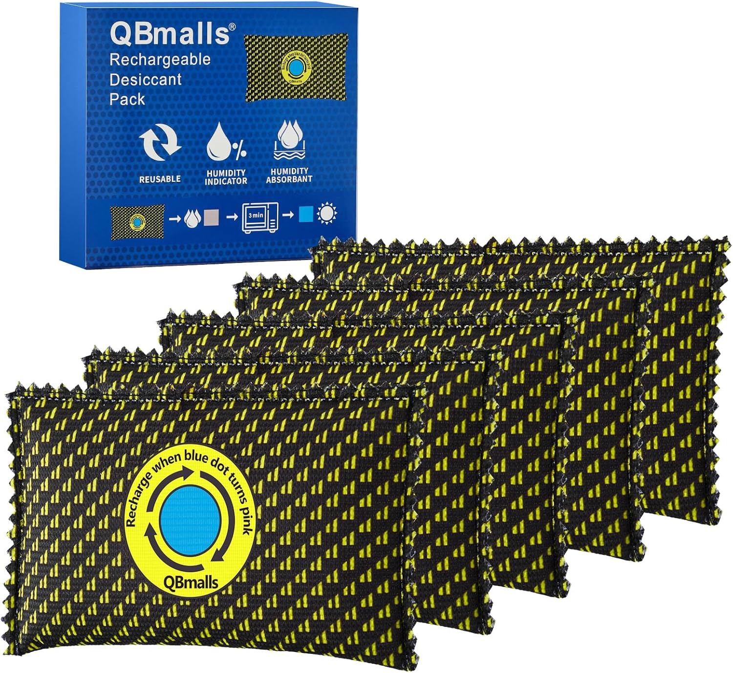 100G Rechargeable Desiccant Pack of 5,Moisture Absorber for Storage,Gun Safes,Ca