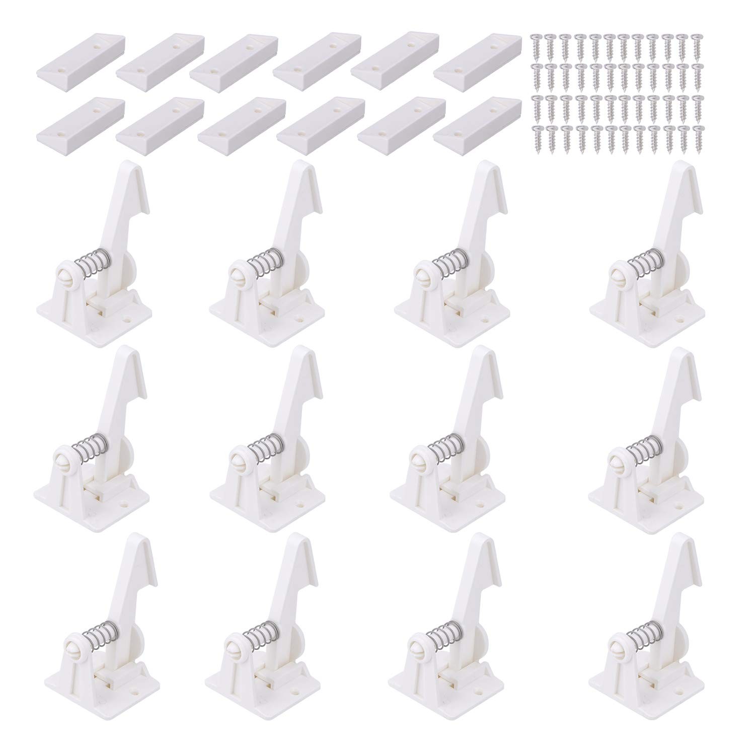 12 Pack Cabinet Locks Child Safety Latches - Baby Proofing Cabinets Drawer Lo...