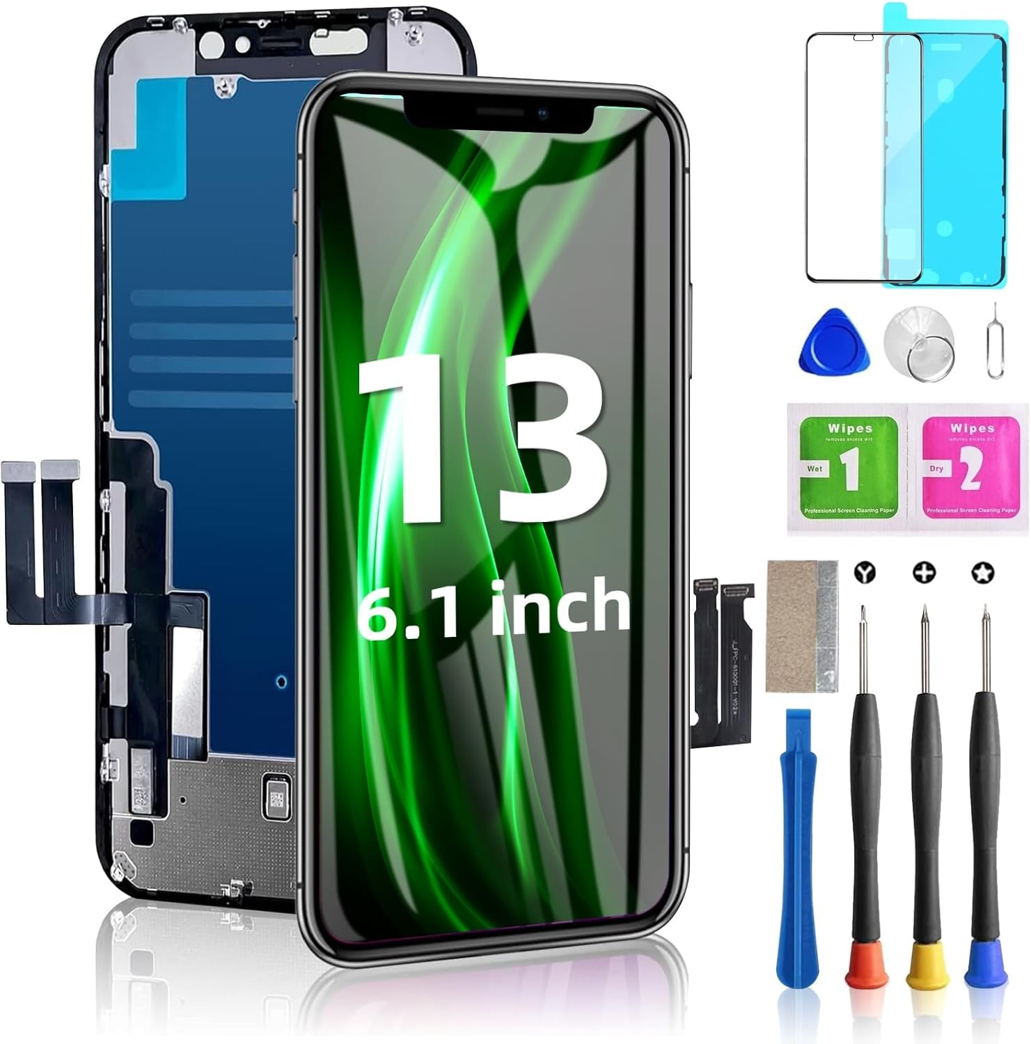 for iPhone 13 Screen Replacement 6.1inch - 3D Touch LCD Display Digitizer... 