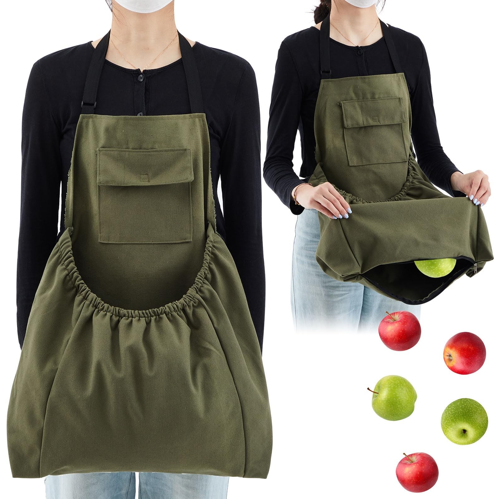 Heavy Duty Gardening Harvest Apron Release Pockets Weeding Planting Work Gift