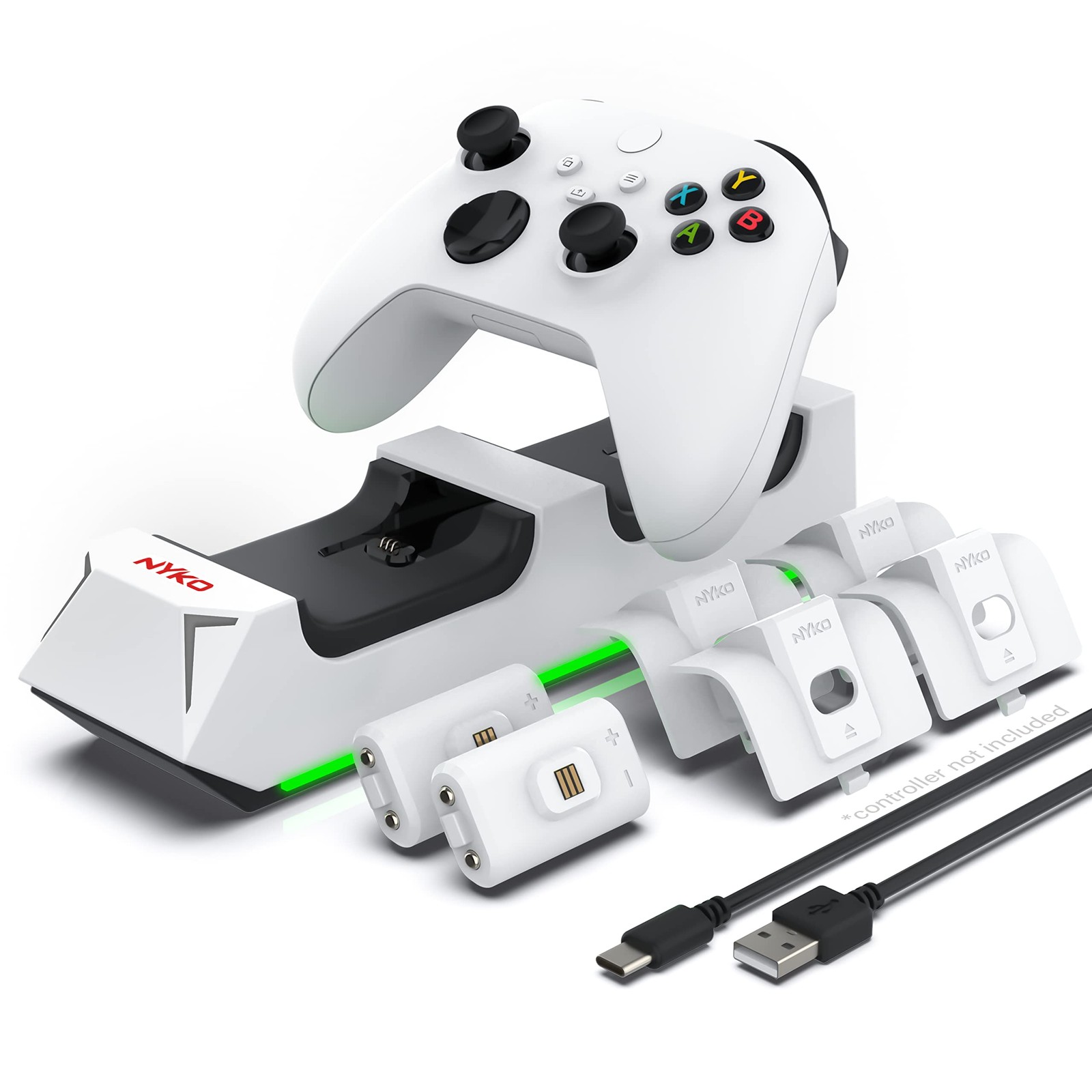 Charging Station for Xbox Series XS & Charge Base for 2 Controllers w/Indicat...