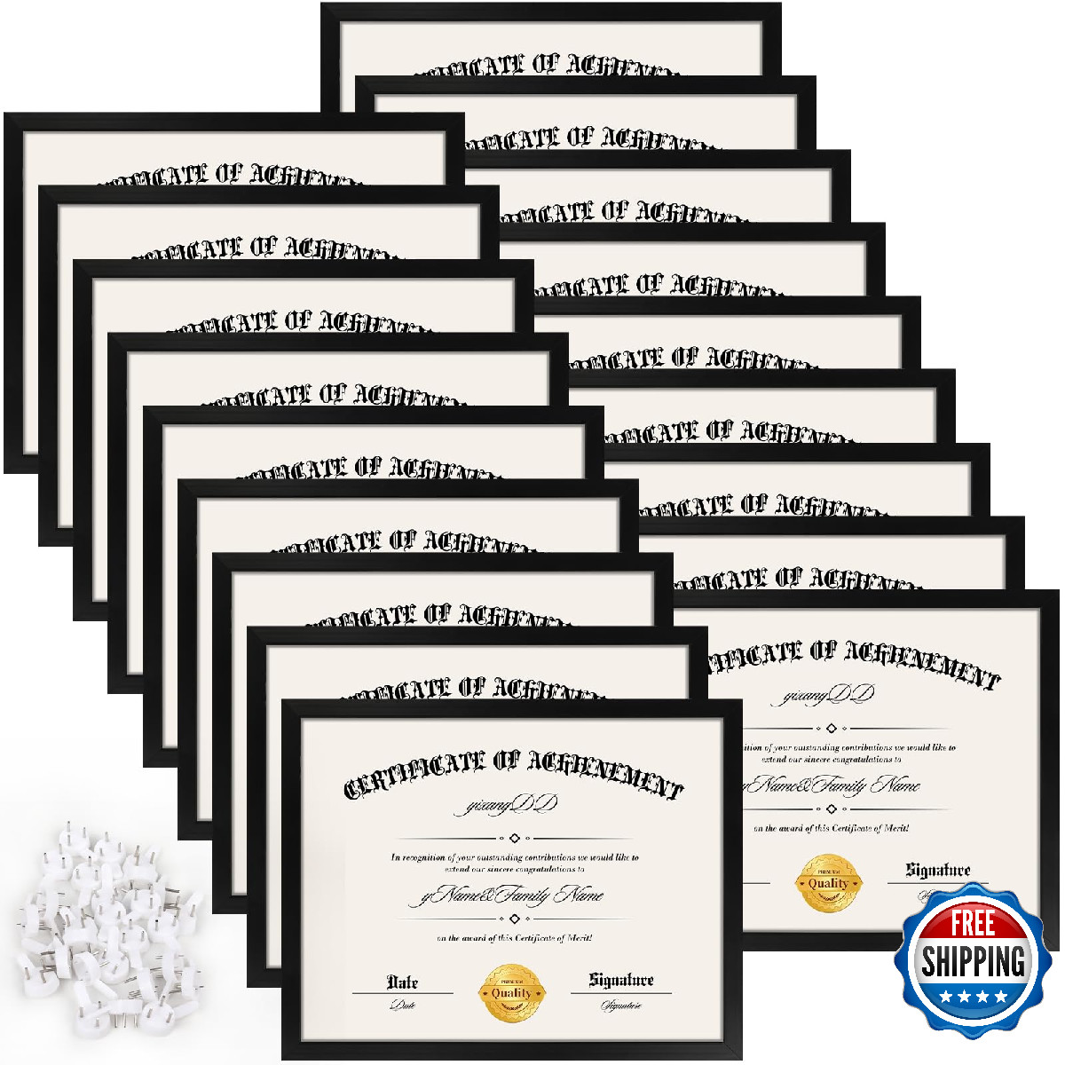 YixangDD 18pk 8.5x11 Black Certificate/Diploma/Document Frames Wall/Desk NEW