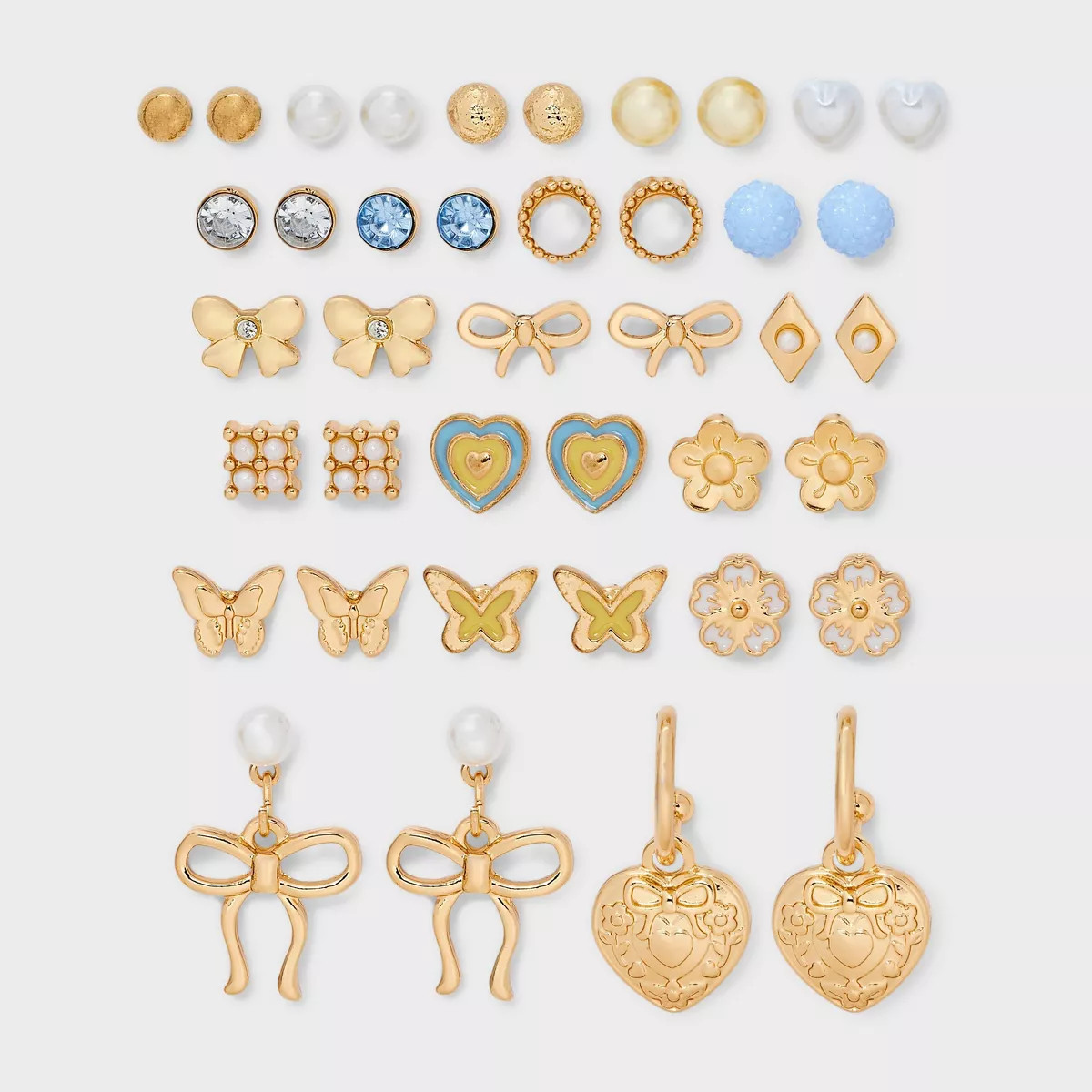 Girls' 20Pk Bows and Hearts Earring Set - Cat & Jack™