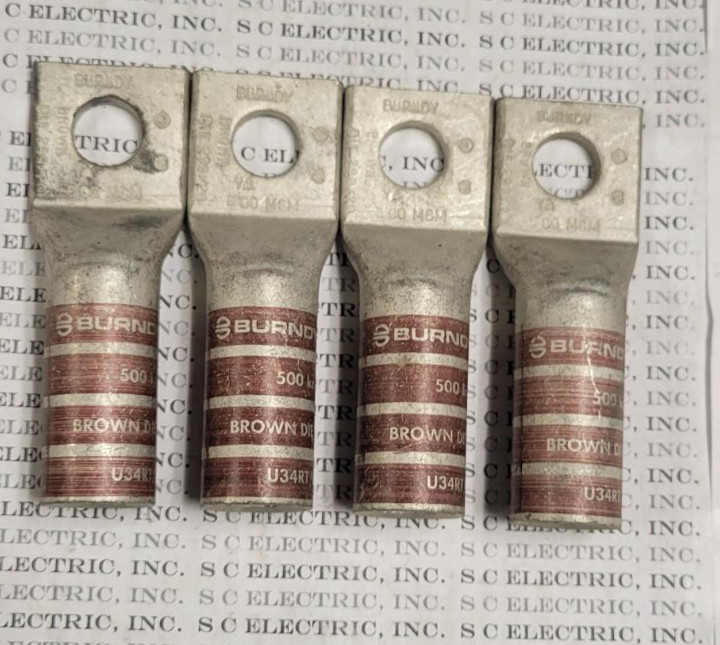 BURNDY 500MCM CU CRIMP LUG - LOT OF 4