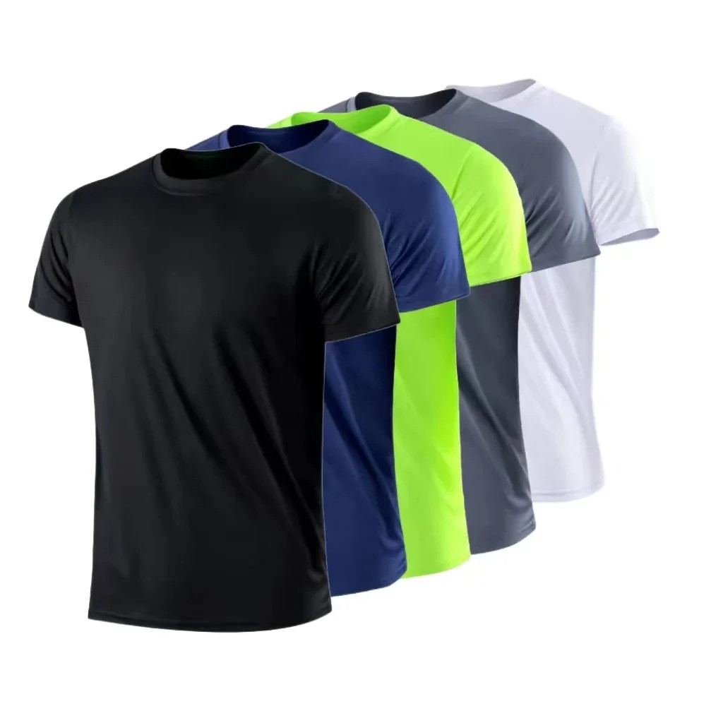 Men's Quick Dry Short Sleeve Gym Running Moisture Wicking Round Neck T-Shirt Tra