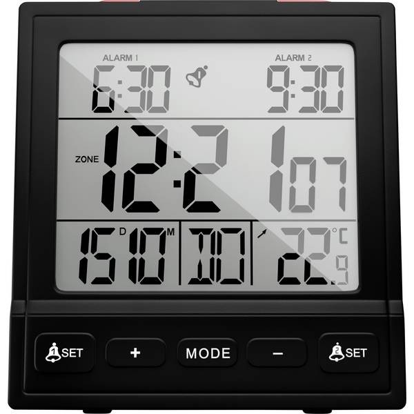 Mebus 25581 Alarm Clock Black Alarm Time 2 Timer 2 Stroke