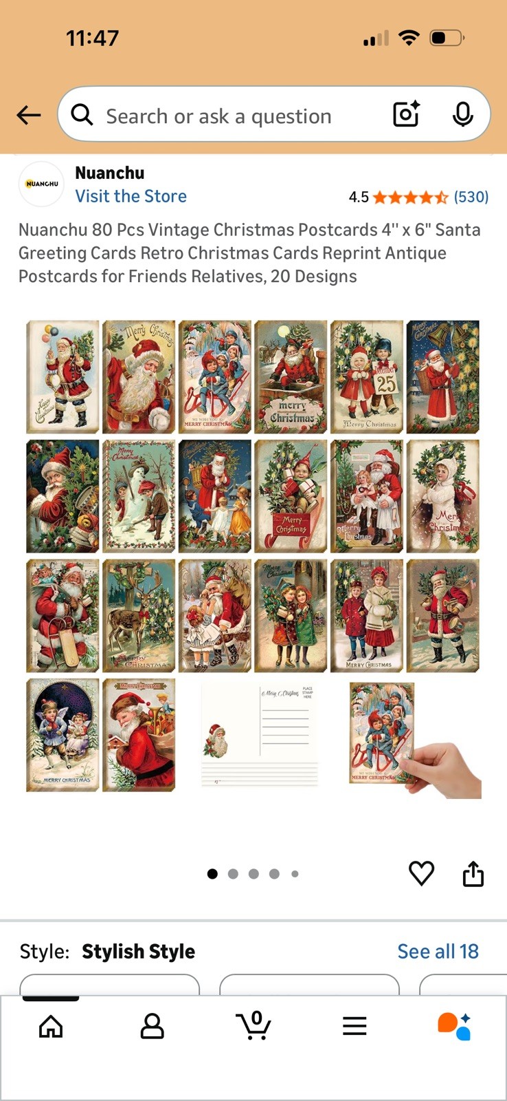 80 Retro vintage Christmas Postcards 4x6"; Santa Greeting Cards Collection NEW