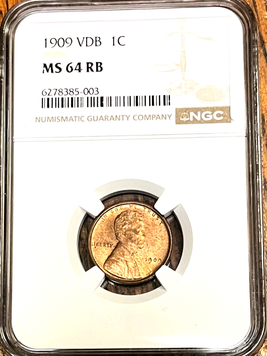 1909 VDB Lincoln Penny MS64RB NGC from Chelsea Rare Coins