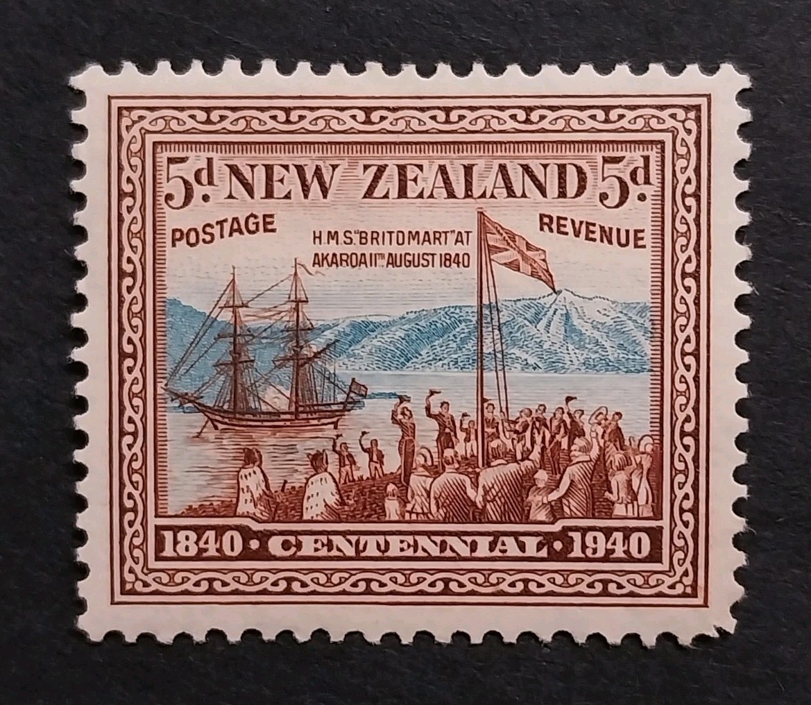 New Zealand 1940 Centennial 5d HMS Britomart Stamp SG620 MH