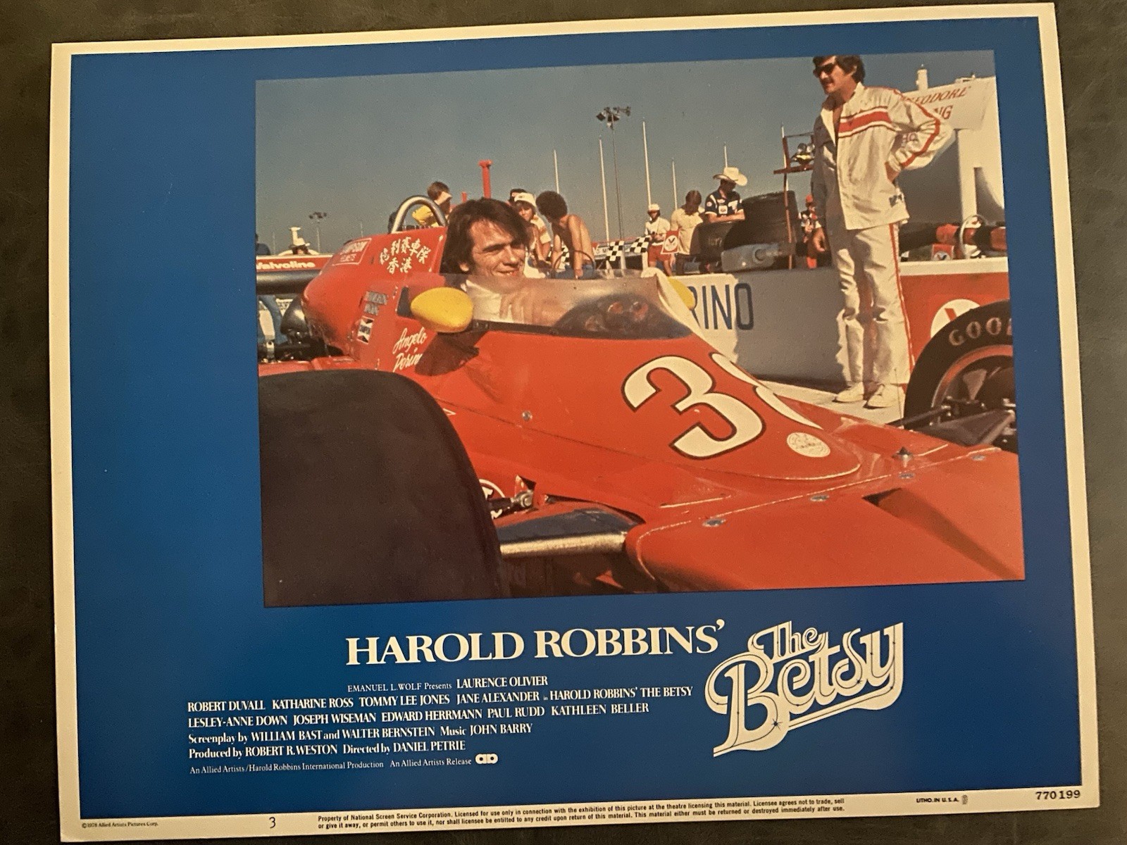 THE BETSY 1978 Original Vintage Lobby Card w/ Katharine Ross & Tommy Lee Jones