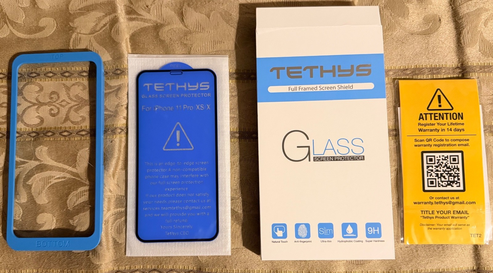 TETHYS Glass Edge to Edge Screen Protector for iPhone 11 Pro/iPhone Xs