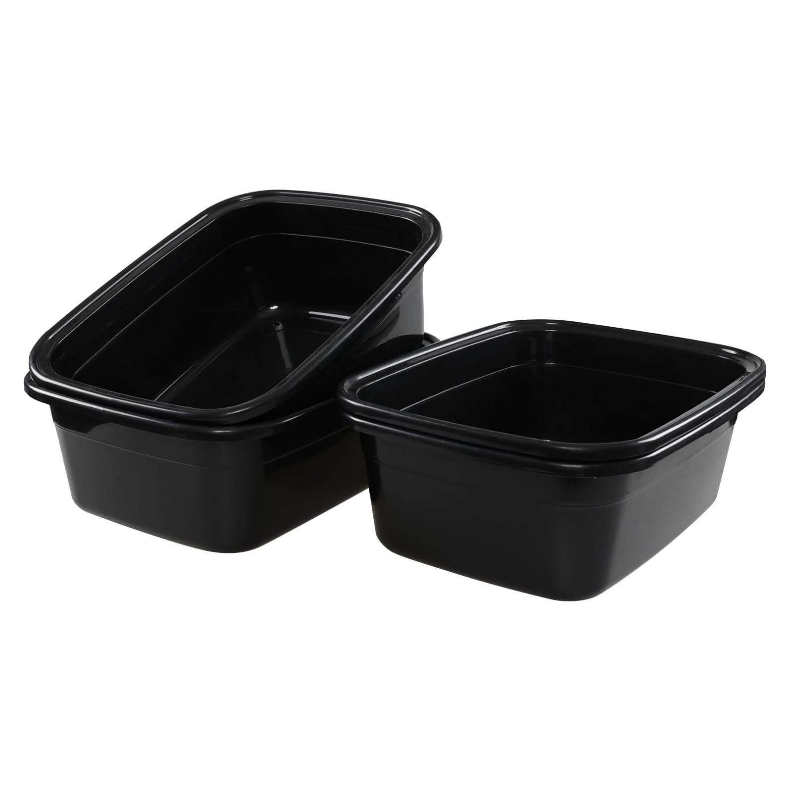 Idotry Plastic Dish Pan 16 Quart Heavy Duty Wash Basin Sink Black 4 PACK
