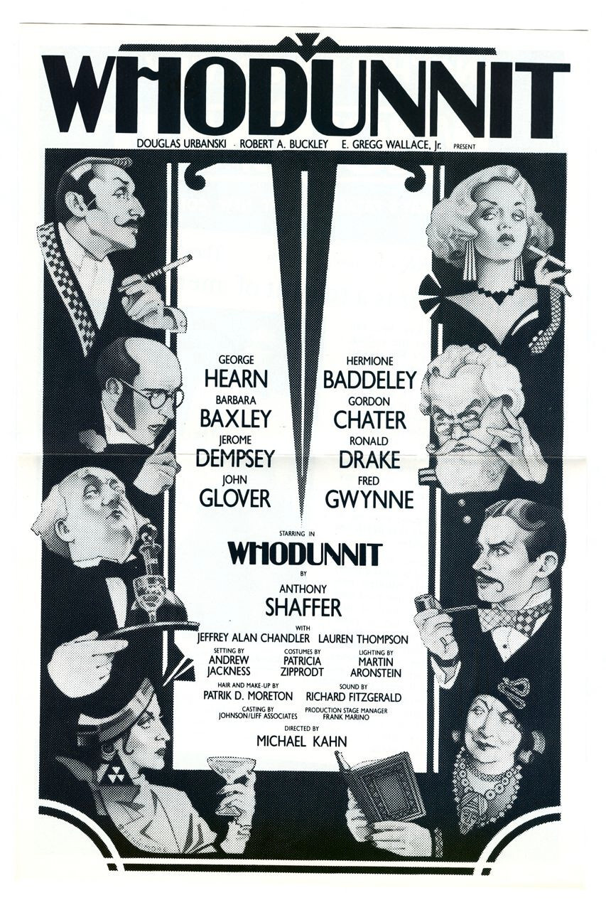 Vintage 1983 WHODUNNIT Biltmore Theatre BROADWAY Handbill Flyer! Fred GWYNNE!