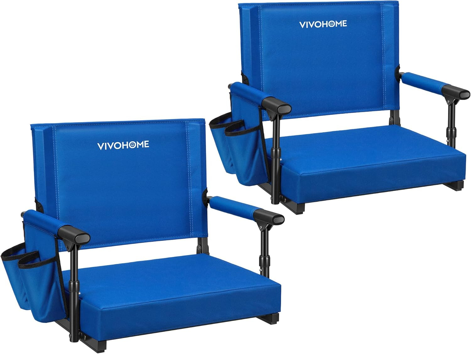 VIVOHOME Stadium Seats with Back Support and Cushion, 2 Pack Portable Bleacher C