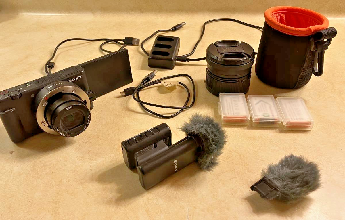 Sony ZV-1 Digital 20MP Camera with Wide Angle Lens and Wireless Mic