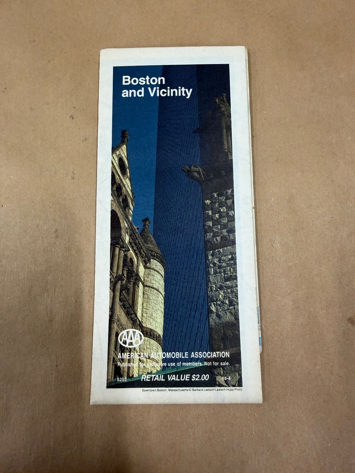 AAA Boston and Vicinity Map Vintage American Automobile Association 88-4