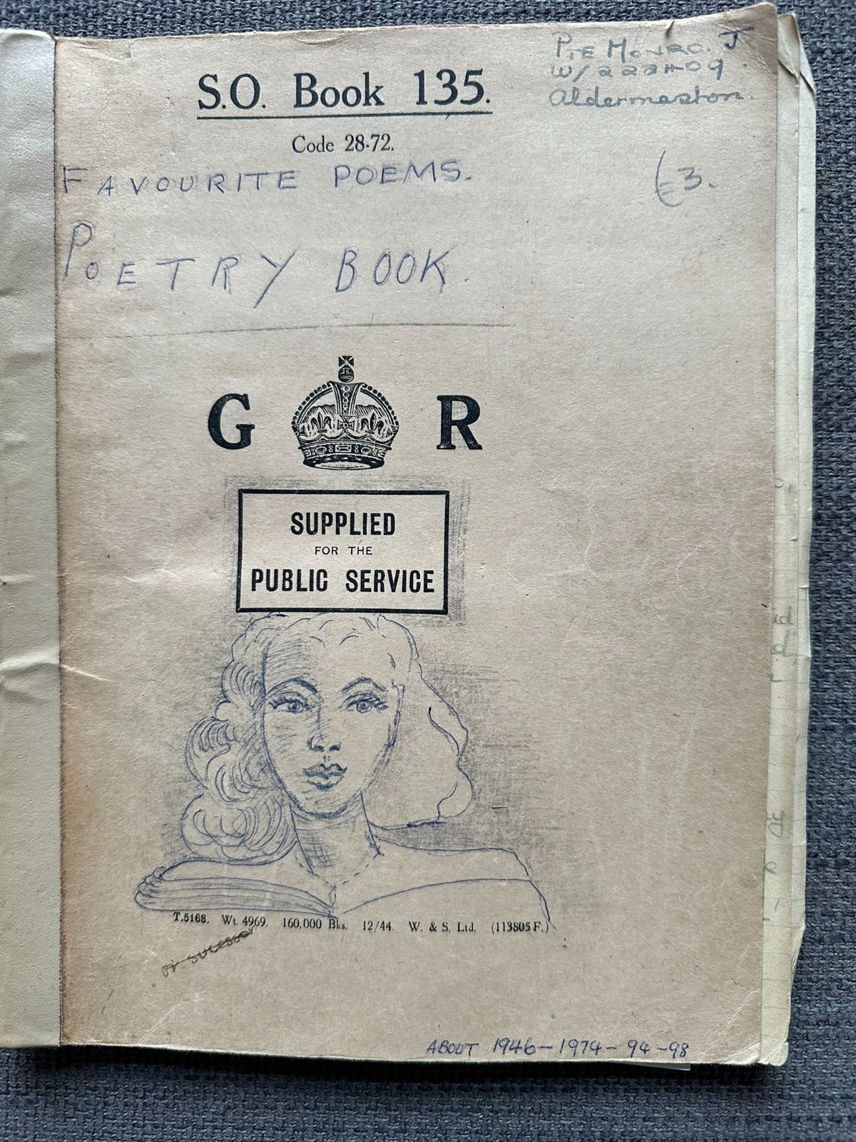 1946-2010 Poetry manuscript and scrapbook Aldermaston Hand Written Pte Monro