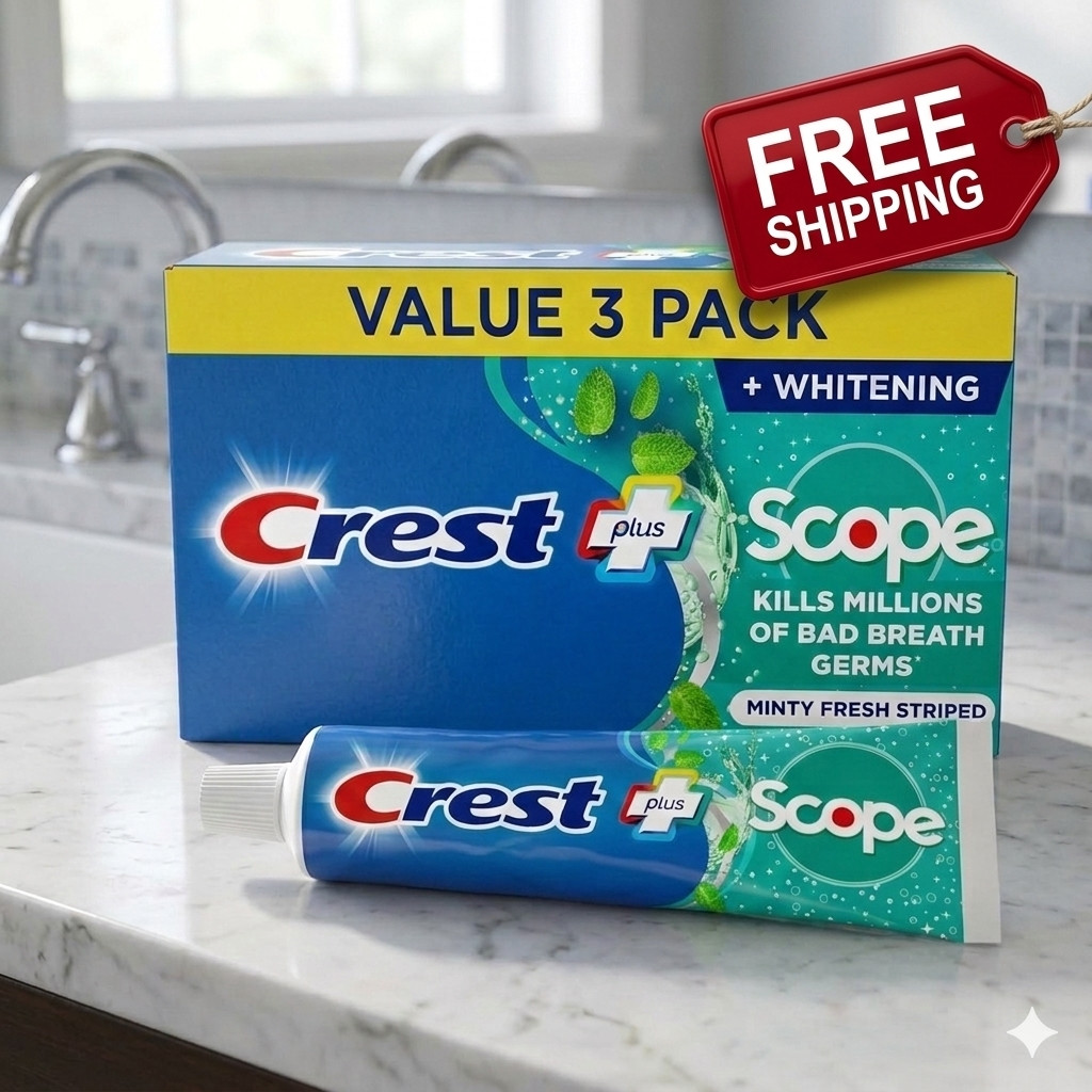 Crest + Scope Whitening Toothpaste - Pack of 3, 5.4 Oz Tubes - Anticavity Fluori