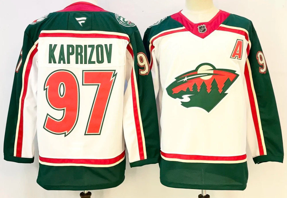 Men's Kirill Kaprizov #97 White Minnesota Wild 2026 Stitched All Sizes