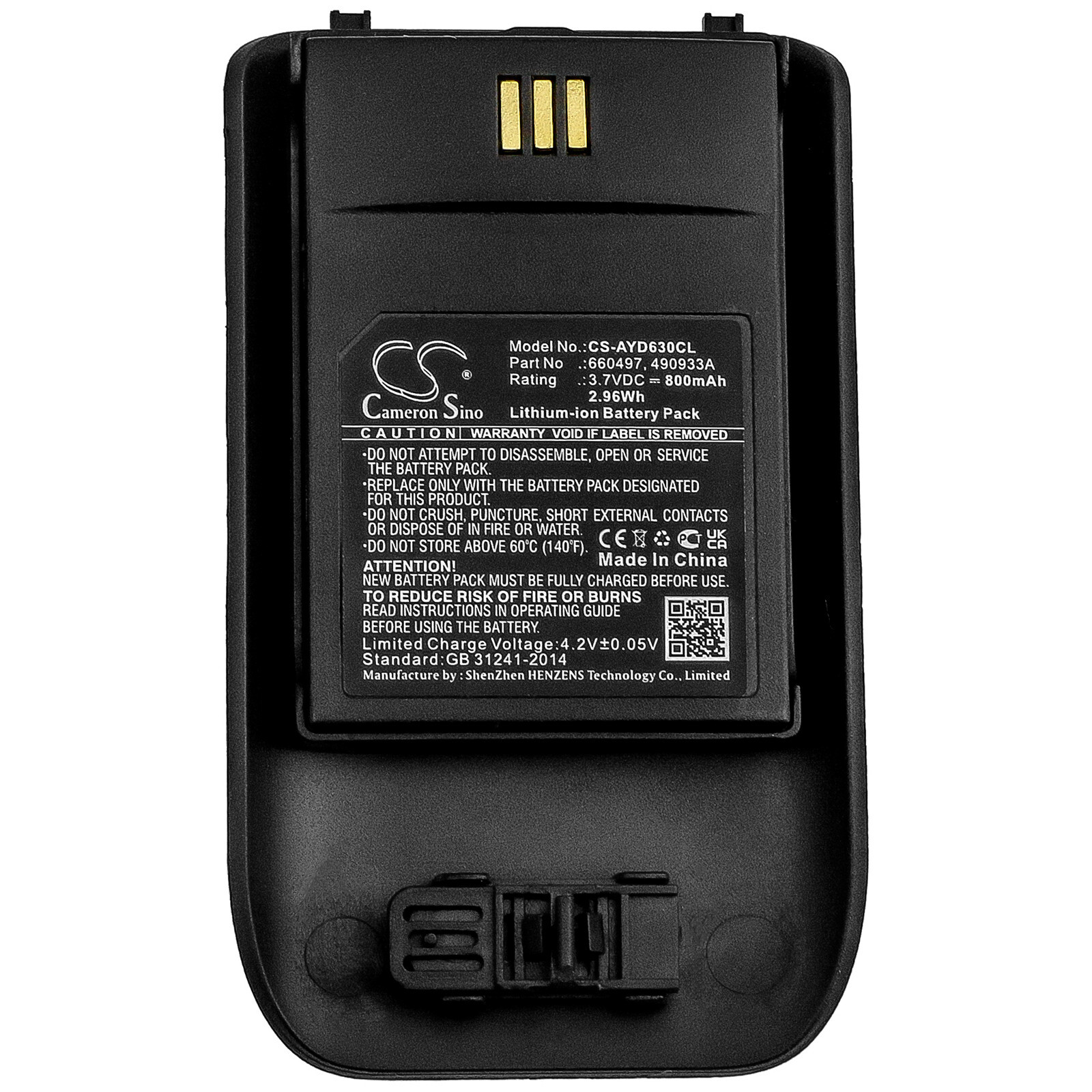 Battery 800mAh Type 660497 490933A for Ascom D63 DH7 DECT 3735 Mitel 5634 5614