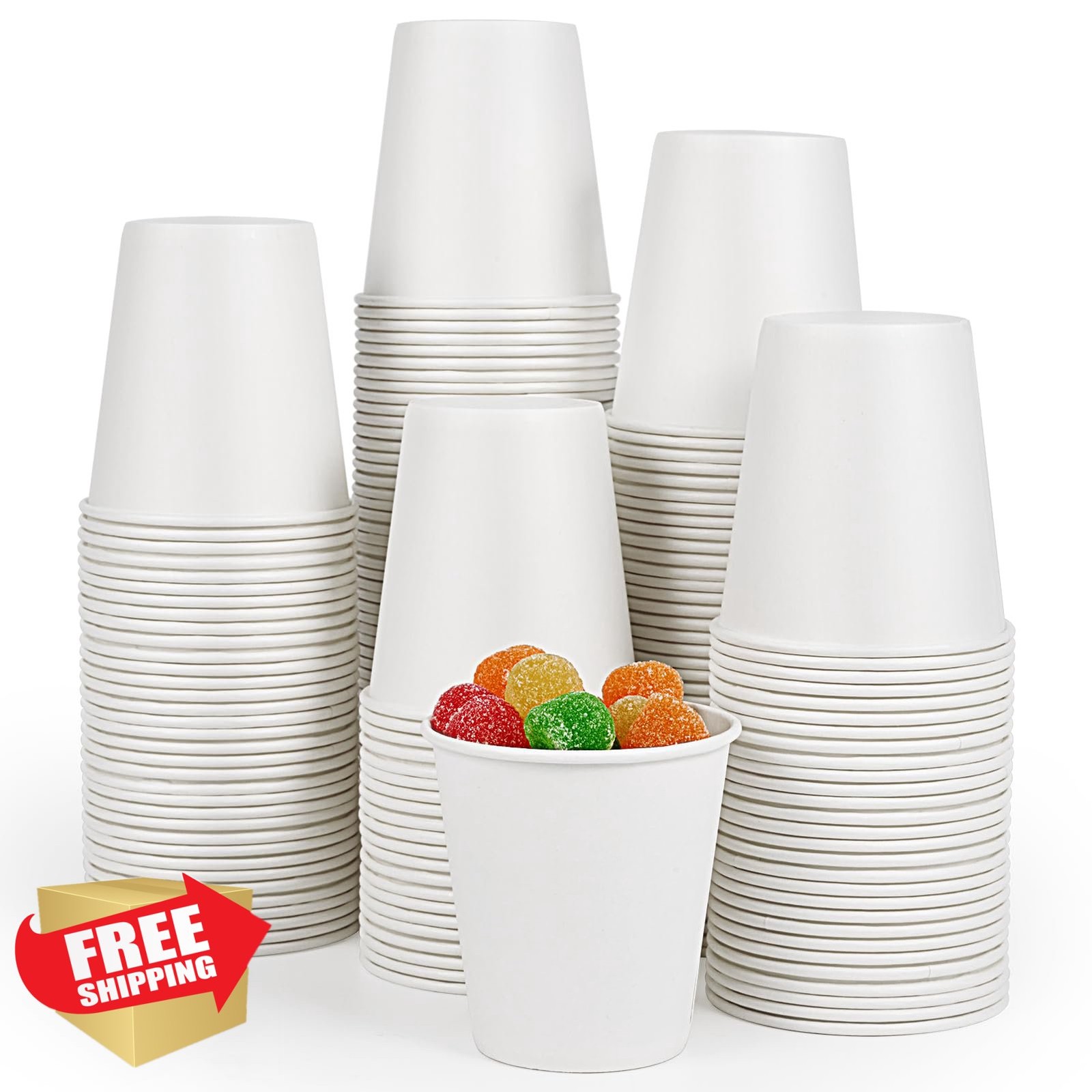 TV TOPVALUE 200 Pack 5 oz Paper Cups Disposable White