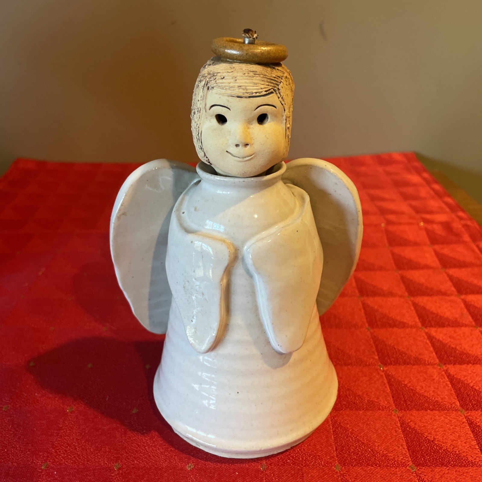 Vintage 1993  Pottery Angel Light Oil Lamp Rita Ward Ozarks 6.5" X 4.5” Box