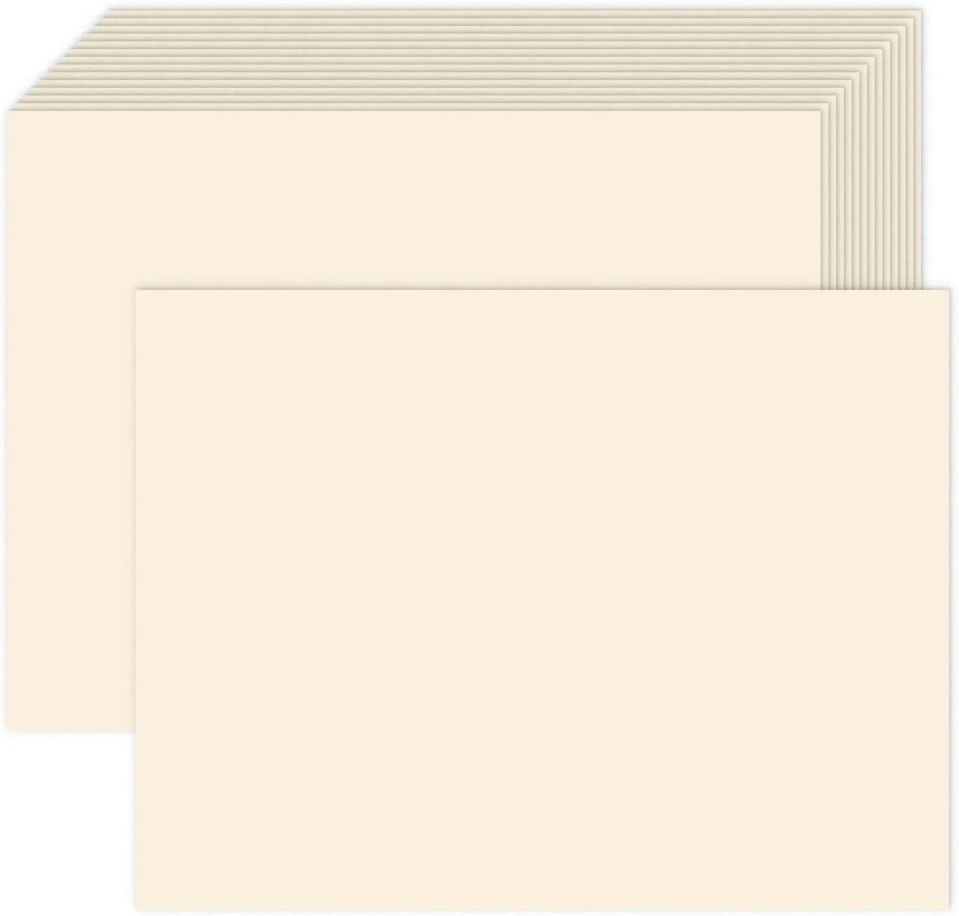 100 Pack Cream Blank Cardstock 5x7 Thick Paper，80lb Flat 5 x 7 Card Stock Pri...