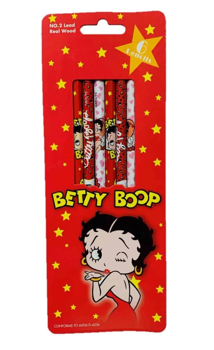 Betty Boop 2005 #2 Pencils 6 Pack 3 Different Styles
