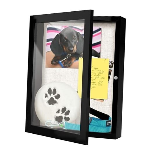 8.5x11 Deep Shadow Box Frame, Wooden Display Case 8.5 in x 11 in Matte Black
