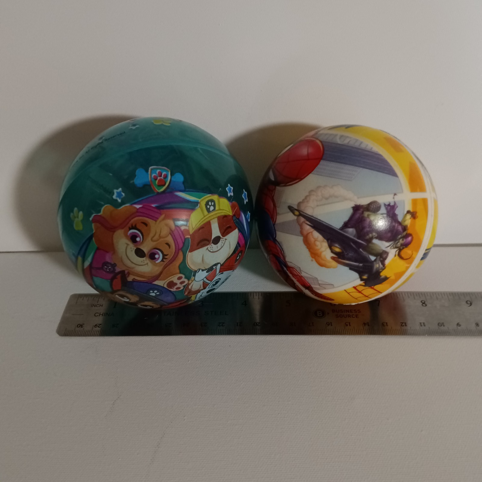 Lot Of 2 One Spider-Man Foam Ball And One Paw Patrol Inflatable Ball 