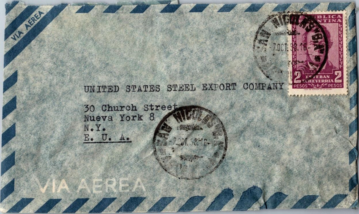 Argentina 1958 Airmail Cover to USA / Better Issue Single Franking - L43328