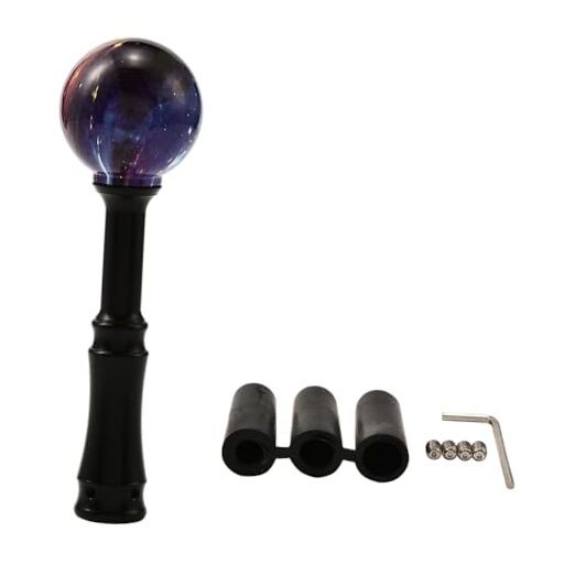 Round Ball Gear Shift Knobs, Universal Purple Starry Sky Style Long Lever 
