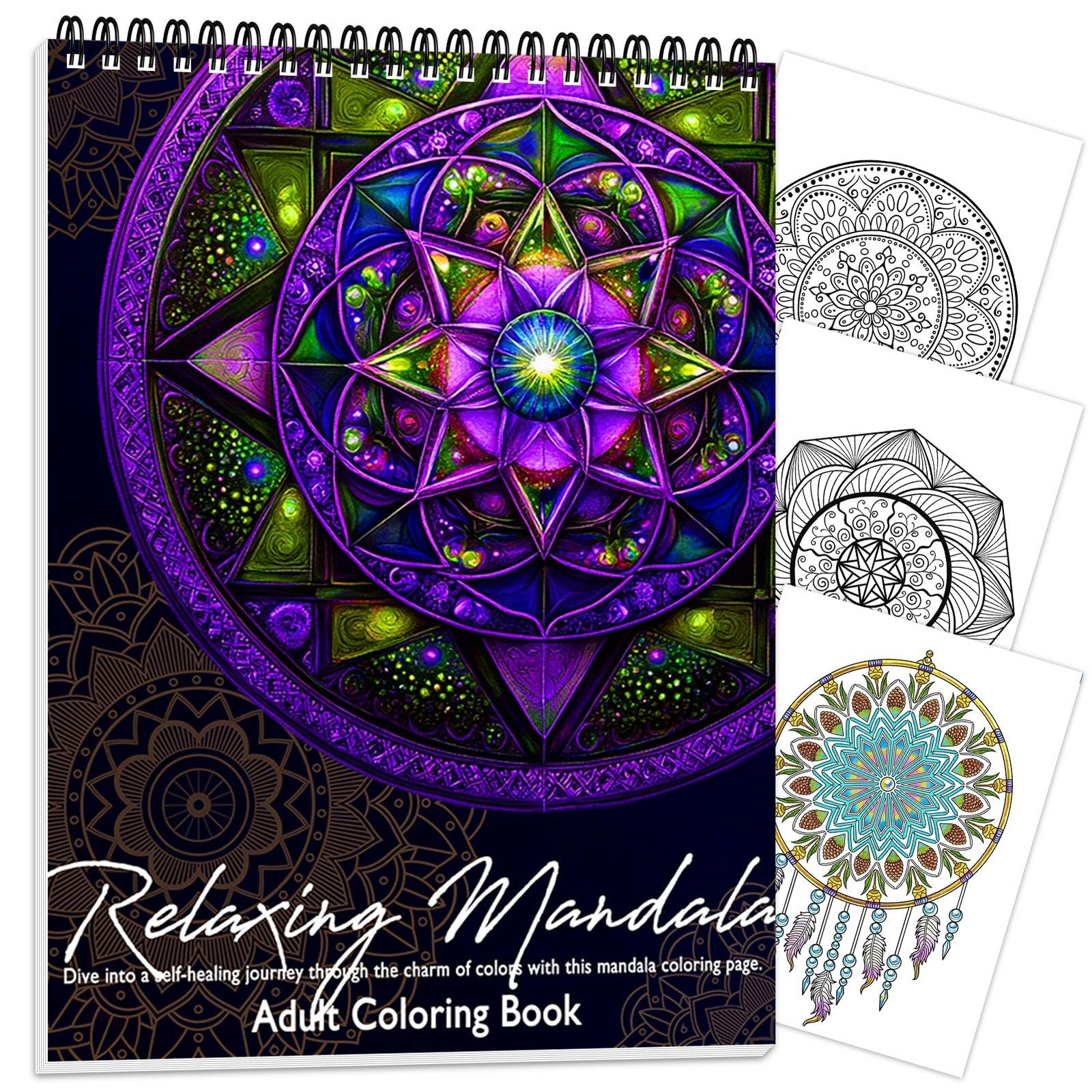 Coloring Book for Adults Relaxation, Mandala purple 