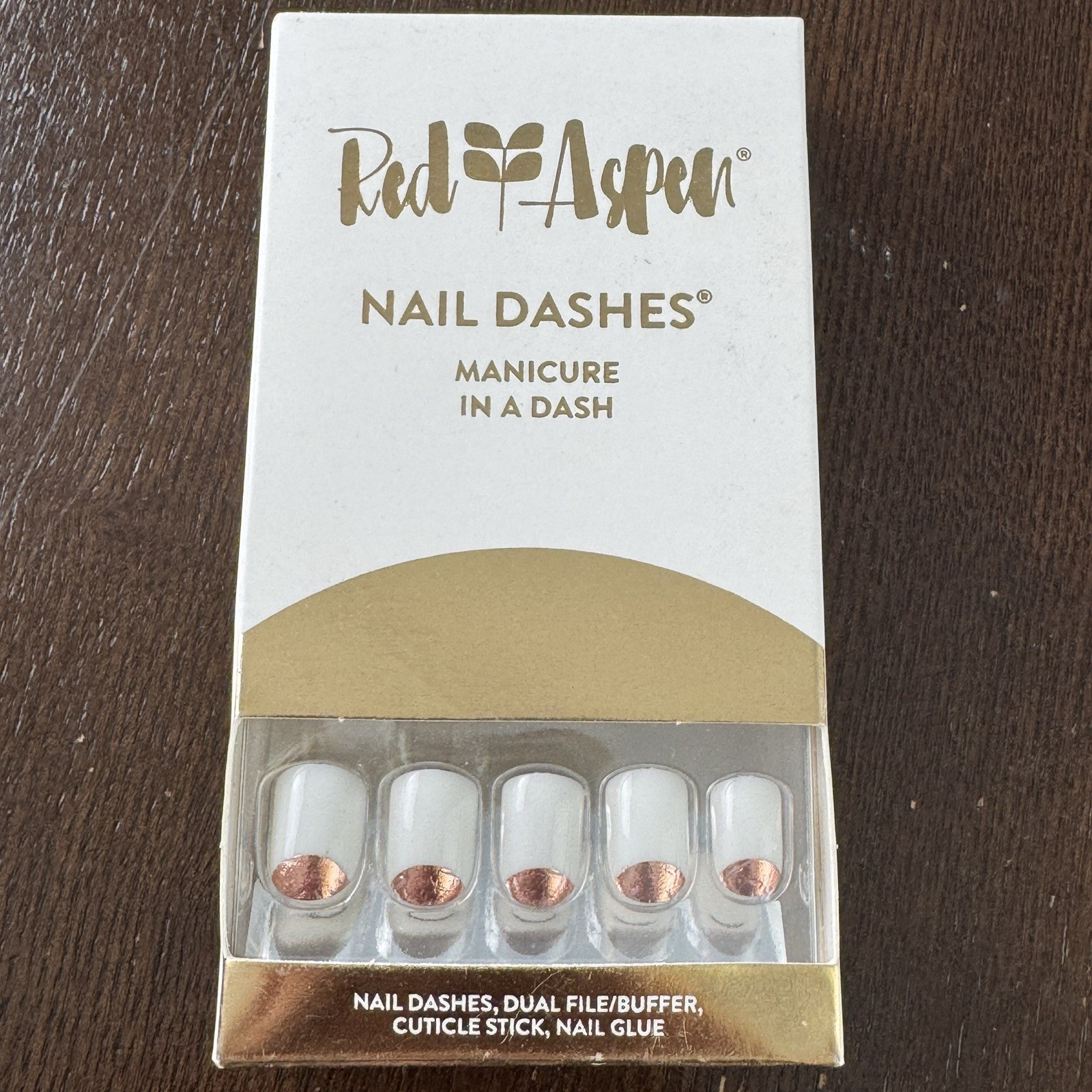 Red Aspen Press On Nails Sol’s Winter Sunrise Nail Dashes Kit w File Stick Glue