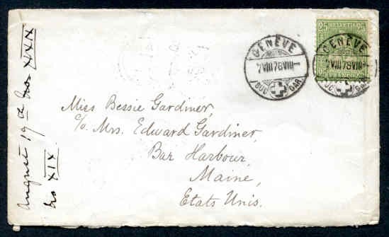 SWTIZERLAND 1878 TO USA