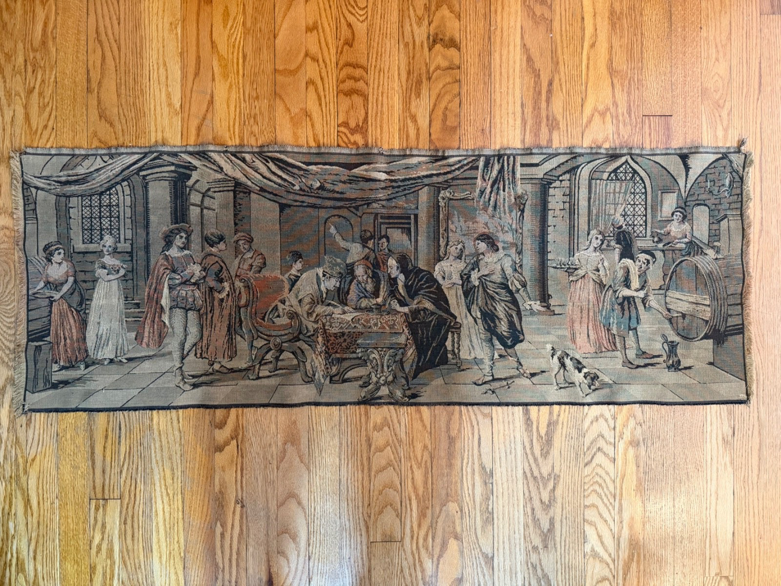 Antique French Wall Hanging Tapestry Art