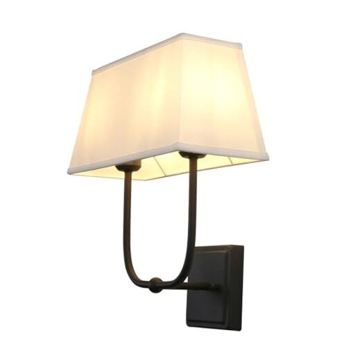  Transitional Double Sconce Indoor 2 Lights Sconces Wall Lighting with Black