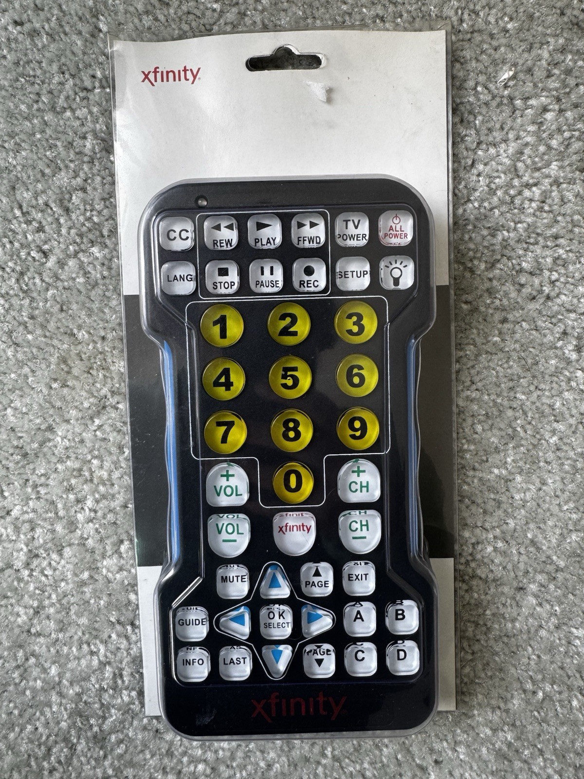 Xfinity Large Button Remote Control New- In Package Original Box